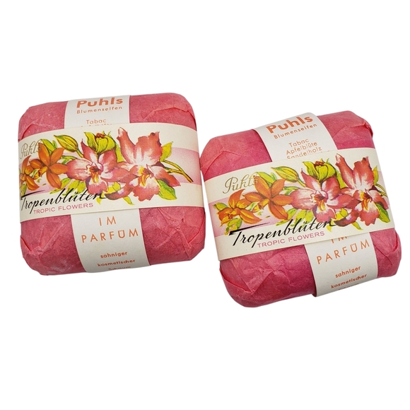 Vintage Puhls Tropenbluten Tropic Flowers  Soap Bars  New in Package - Picture 2 of 7